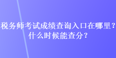 稅務(wù)師考試成績查詢?nèi)肟谠谀睦铮渴裁磿r(shí)候能查分？