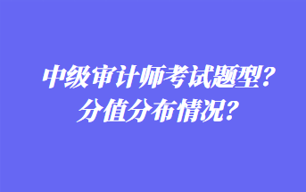 中級(jí)審計(jì)師考試題型？分值分布情況？