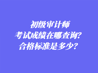 初級(jí)審計(jì)師考試成績(jī)?cè)谀牟樵?？合格?biāo)準(zhǔn)是多少？