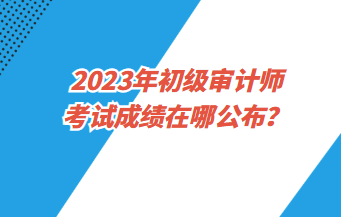 2023年初級審計(jì)師考試成績在哪公布？