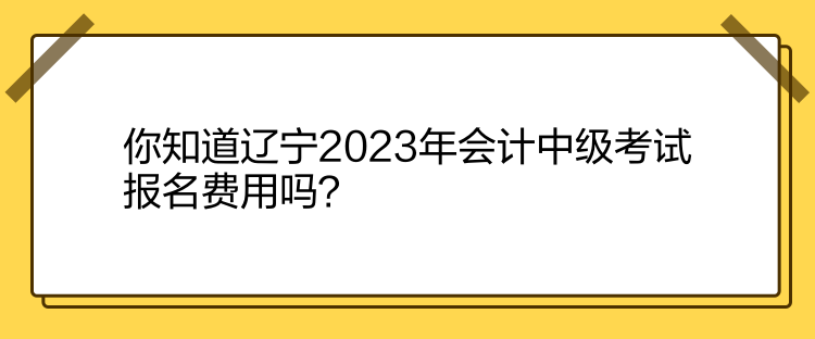 你知道遼寧2023年會(huì)計(jì)中級(jí)考試報(bào)名費(fèi)用嗎？