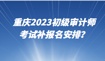 重慶2023初級(jí)審計(jì)師考試補(bǔ)報(bào)名安排？