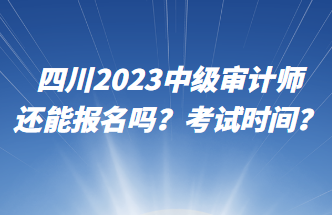 四川2023中級(jí)審計(jì)師還能報(bào)名嗎？考試時(shí)間？