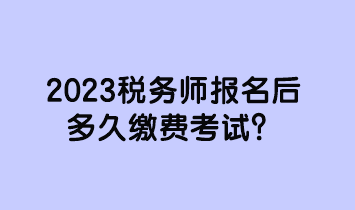 2023稅務(wù)師報(bào)名后多久繳費(fèi)考試？