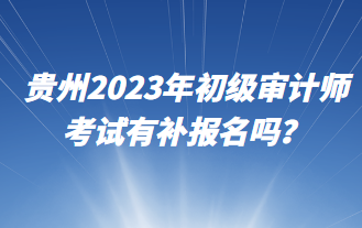 貴州2023年初級審計(jì)師考試有補(bǔ)報(bào)名嗎？