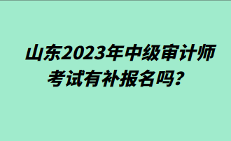 山東2023年中級(jí)審計(jì)師考試有補(bǔ)報(bào)名嗎？