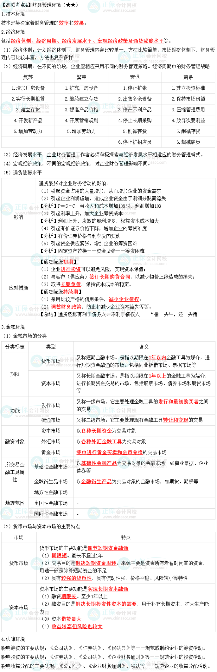 2023年中級《財務(wù)管理》高頻考點：財務(wù)管理環(huán)境