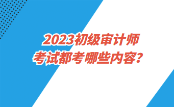 2023初級審計師考試都考哪些內(nèi)容？