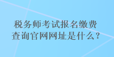 稅務(wù)師考試報(bào)名繳費(fèi)查詢官網(wǎng)網(wǎng)址是什么？