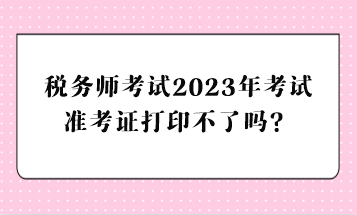 稅務(wù)師考試2023年考試準(zhǔn)考證打印不了嗎？