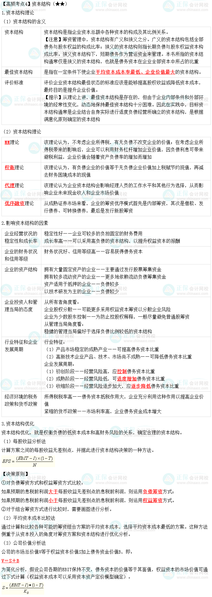 2023中級會計(jì)職稱《財務(wù)管理》高頻考點(diǎn)：資本結(jié)構(gòu)