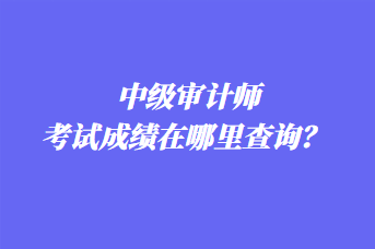 中級審計師考試成績在哪里查詢？ 