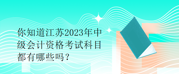 你知道江蘇2023年中級會計資格考試科目都有哪些嗎？