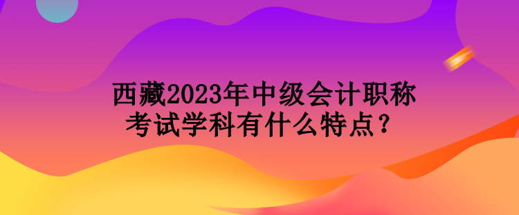 西藏2023年中級(jí)會(huì)計(jì)職稱考試學(xué)科有什么特點(diǎn)？