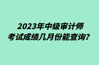 2023年中級(jí)審計(jì)師考試成績(jī)幾月份能查詢？