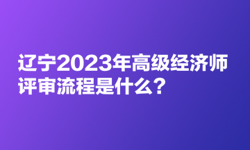 遼寧2023年高級經(jīng)濟(jì)師評審流程是什么？