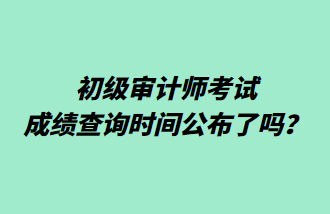 初級(jí)審計(jì)師考試成績(jī)查詢時(shí)間公布了嗎？