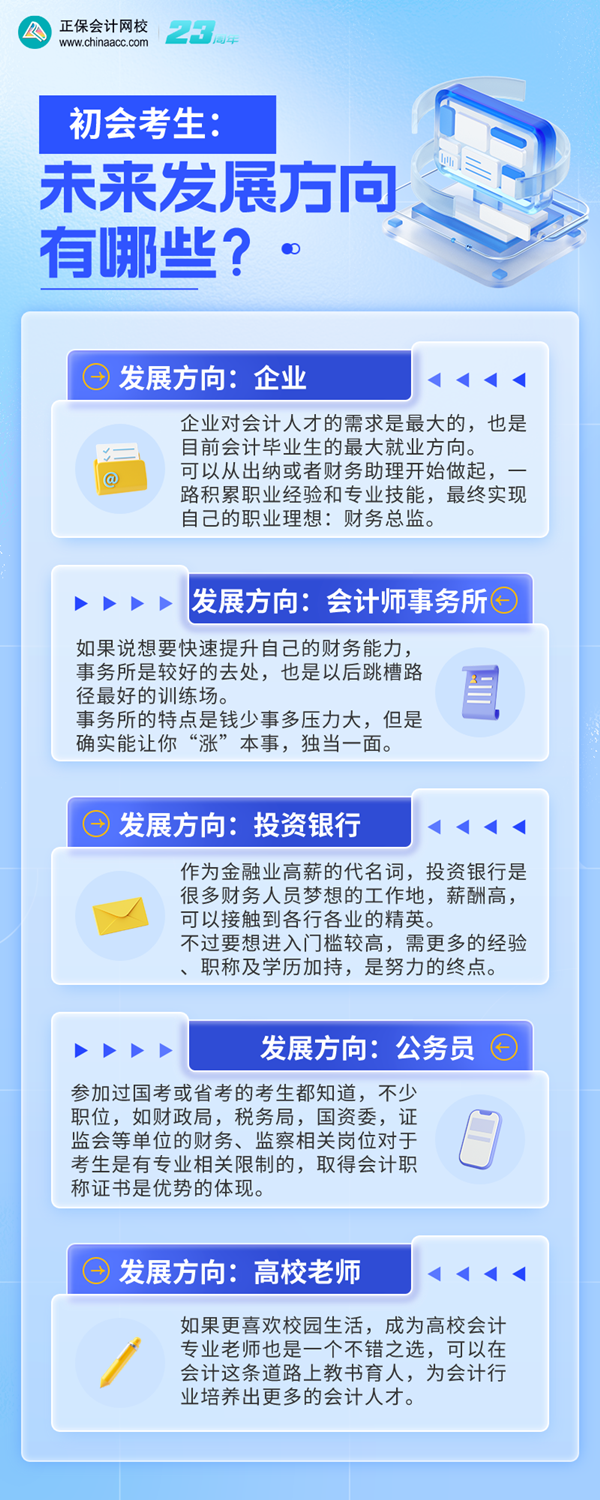 考下初級會計證踏入財會行業(yè) 將來的發(fā)展方向有哪些？