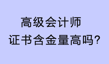 高級(jí)會(huì)計(jì)師證書(shū)含金量高嗎？