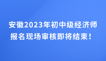 安徽2023年初中級經(jīng)濟師報名現(xiàn)場審核即將結(jié)束！