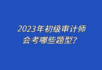 2023年初級審計(jì)師會考哪些題型？