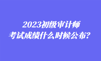 2023初級(jí)審計(jì)師考試成績(jī)什么時(shí)候公布？