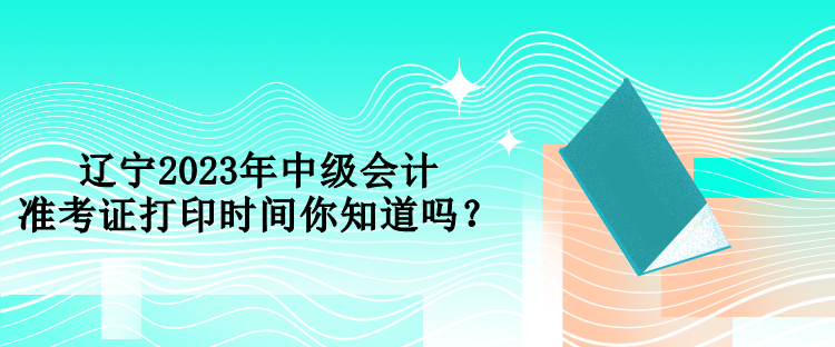 遼寧2023年中級(jí)會(huì)計(jì)準(zhǔn)考證打印時(shí)間你知道嗎？