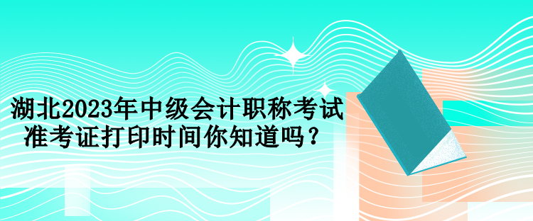 湖北2023年中級會計職稱考試準考證打印時間你知道嗎？