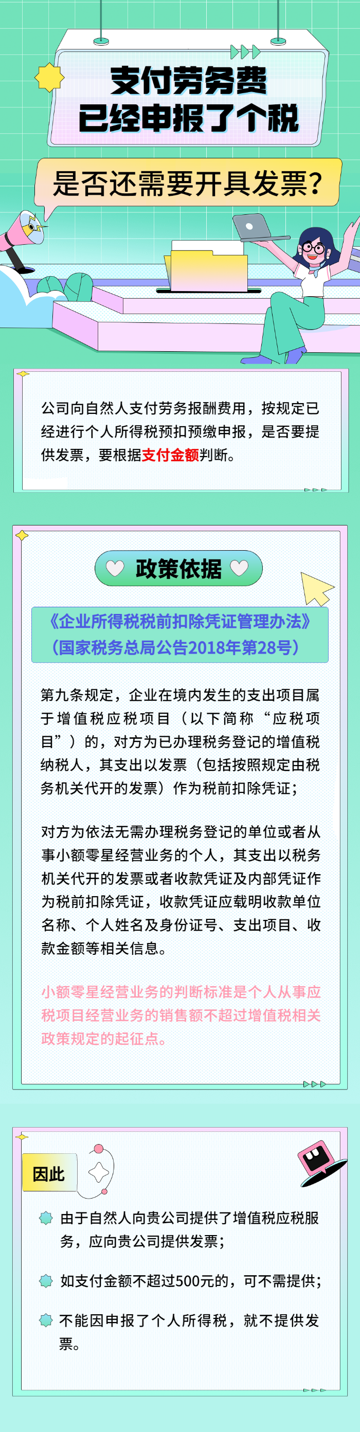 勞務(wù)費(fèi)已申報了個稅，是否還需開發(fā)票？