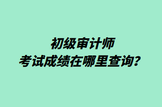 初級審計(jì)師考試成績在哪里查詢？