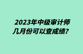 2023年中級審計(jì)師幾月份可以查成績？