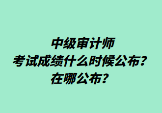 中級審計師考試成績什么時候公布？在哪公布？