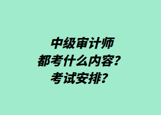 中級(jí)審計(jì)師都考什么內(nèi)容？考試安排？