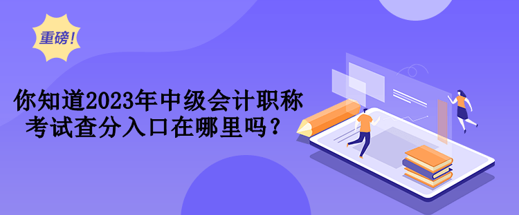 你知道2023年中級(jí)會(huì)計(jì)職稱(chēng)考試查分入口在哪里嗎？