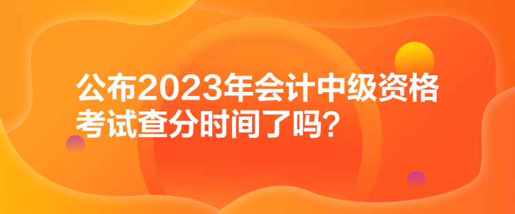 公布2023年會計(jì)中級資格考試查分時間了嗎？