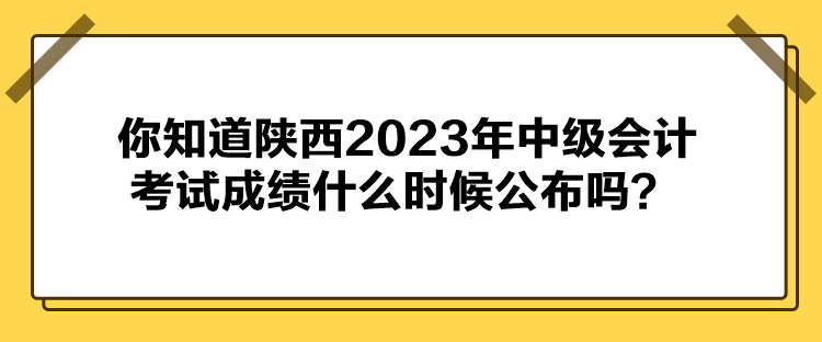 你知道陜西2023年中級(jí)會(huì)計(jì)考試成績(jī)什么時(shí)候公布嗎？