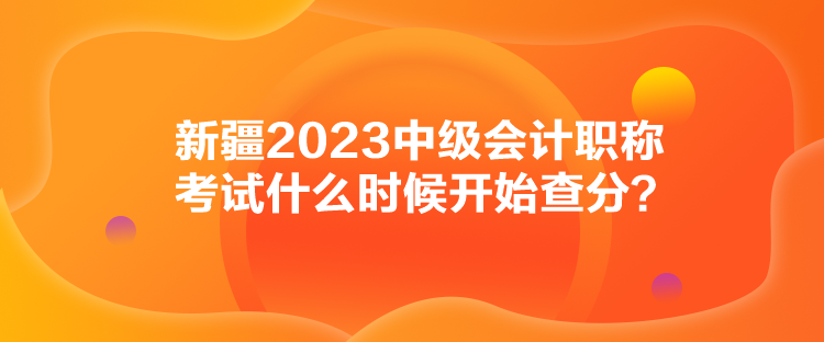 新疆2023中級會計職稱考試什么時候開始查分？