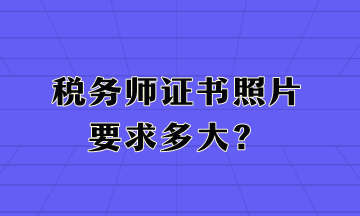 稅務(wù)師證書照片要求多大？