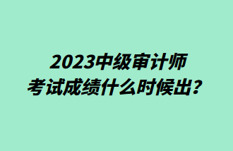 2023中級(jí)審計(jì)師考試成績(jī)什么時(shí)候出？