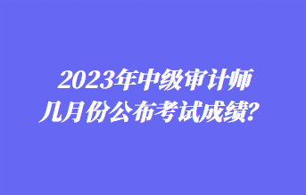 2023年中級審計(jì)師幾月份公布考試成績？