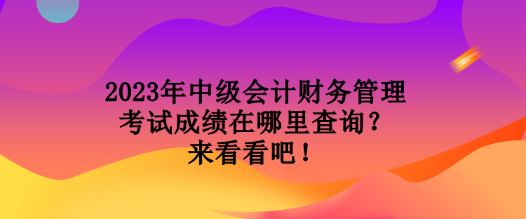 2023年中級會計財務(wù)管理考試成績在哪里查詢？來看看吧！