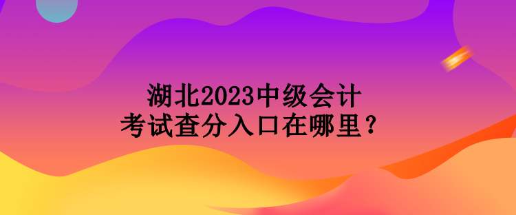 湖北2023中級會計考試查分入口在哪里？