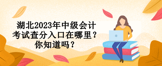 湖北2023年中級會計(jì)考試查分入口在哪里？你知道嗎？