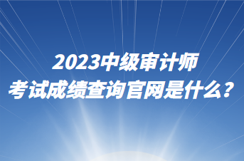 2023中級(jí)審計(jì)師考試成績(jī)查詢官網(wǎng)是什么？