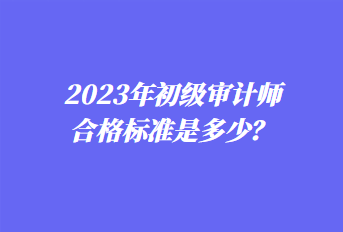 2023年初級審計師合格標(biāo)準(zhǔn)是多少？