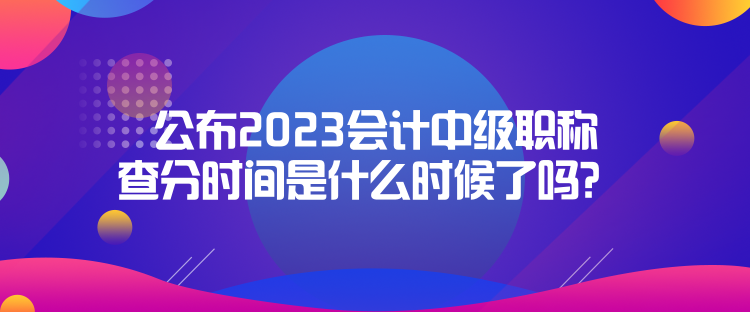 公布2023會(huì)計(jì)中級(jí)職稱查分時(shí)間是什么時(shí)候了嗎？  