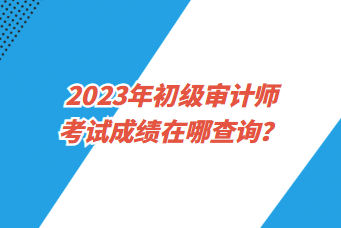 2023年初級審計師考試成績在哪查詢？