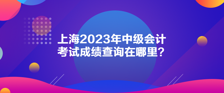 上海2023年中級會計考試成績查詢在哪里？