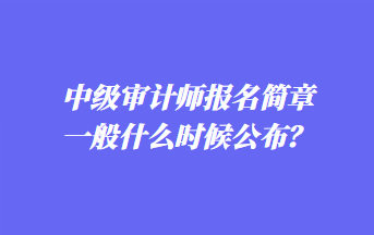 中級審計師報名簡章一般什么時候公布？