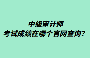 中級審計師考試成績在哪個官網查詢？